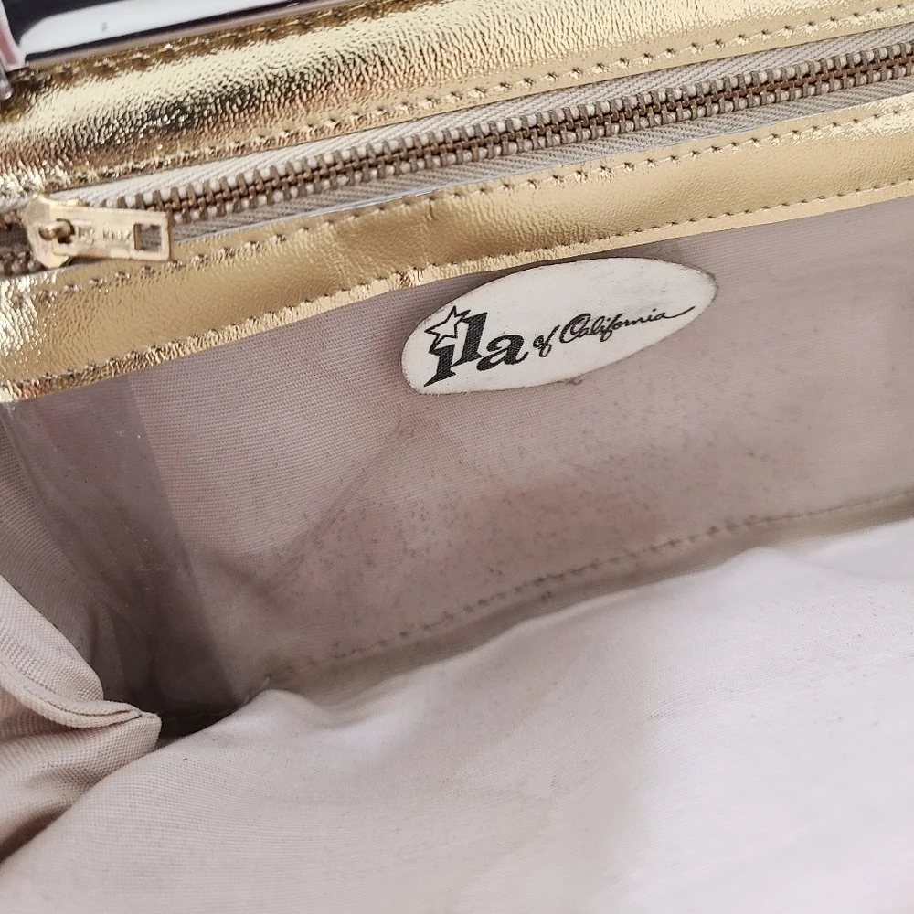 Vintage 60s 70s metallic silver clutch evening bag